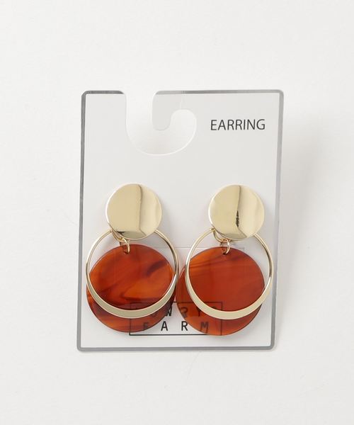 LOWRYS FARM（ローリーズファーム）の「フープ＊オーバル２ＷＡＹイヤリング　816729（イヤリング・レディース・ブラウン/アイボリー/クリア・FREE）」の7枚目の写真