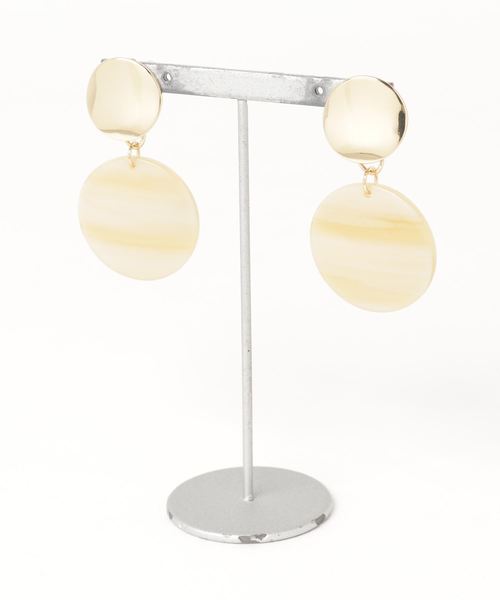 LOWRYS FARM（ローリーズファーム）の「フープ＊オーバル２ＷＡＹイヤリング　816729（イヤリング・レディース・ブラウン/アイボリー/クリア・FREE）」の5枚目の写真