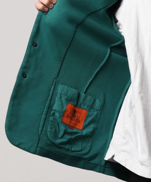 BARENA（バレナ）の「BARENA: ソリッド ジャージ ジャケット（テーラードジャケット・メンズ・グリーン系その他2/ネイビー・46/48/44/50）」の3枚目の写真