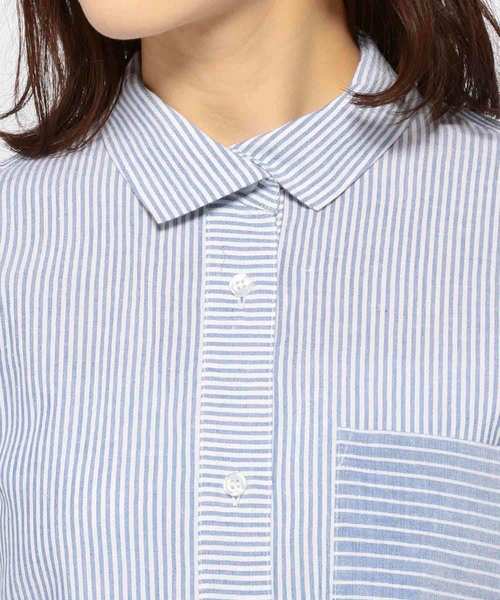 DECOY SINCE 1981（デコイシンスイチキュウハチイチ）の「◇カタログ掲載◇【麻混シリーズ】ストライプロングシャツ（シャツ/ブラウス・レディース・ブルー/グリーン・11号/13号/9号）」の12枚目の写真