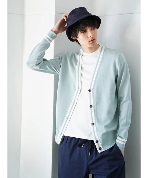 CRAFT STANDARD BOUTIQUE(クラフトスタンダードブティック)の「ハイツイストラインニットカ-ディガン ☆○(カーディガン/ボレロ・メンズ・ネイビー/サックスブルー/ベージュ・M/L)」の3枚目の写真