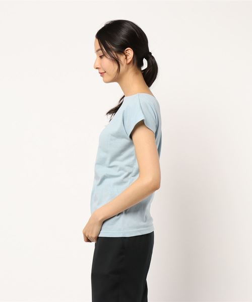 KOBE LETTUCE（コウベレタス）の「汗ジミ防止前後2WAY半袖Tシャツ（Tシャツ/カットソー・レディース・オフホワイト/ブルー系その他/グレー/ベージュ/ブラック/ホワイト×ブラック・FREE）」の9枚目の写真