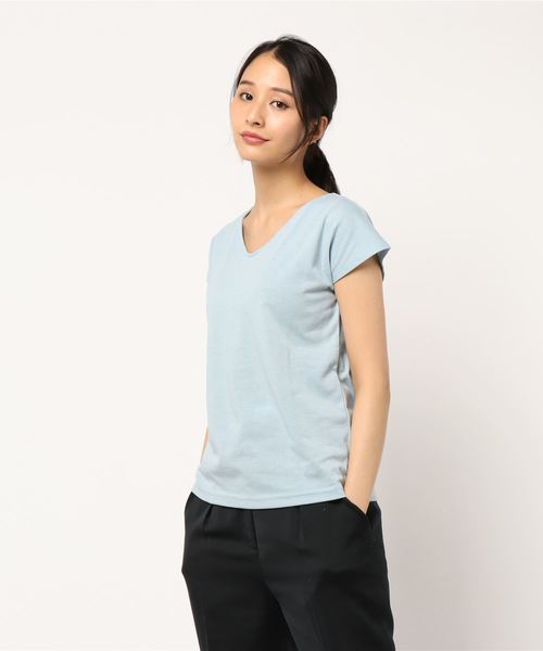 KOBE LETTUCE（コウベレタス）の「汗ジミ防止前後2WAY半袖Tシャツ（Tシャツ/カットソー・レディース・オフホワイト/ブルー系その他/グレー/ベージュ/ブラック/ホワイト×ブラック・FREE）」の11枚目の写真