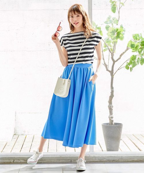 KOBE LETTUCE（コウベレタス）の「汗ジミ防止前後2WAY半袖Tシャツ（Tシャツ/カットソー・レディース・オフホワイト/ブルー系その他/グレー/ベージュ/ブラック/ホワイト×ブラック・FREE）」の14枚目の写真