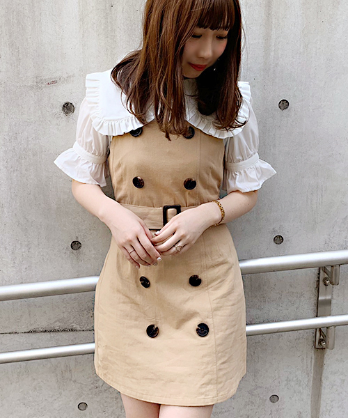 apres jour(アプレジュール)の「トレンチ風ジャンスカ【ZOZOTOWN限定アイテム】(ワンピース・レディース・ベージュ/オフホワイト・フリー)」の7枚目の写真