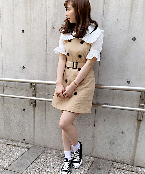 apres jour(アプレジュール)の「トレンチ風ジャンスカ【ZOZOTOWN限定アイテム】(ワンピース・レディース・ベージュ/オフホワイト・フリー)」の10枚目の写真