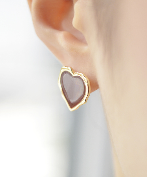 F D ブロックハートピアス ピアス 両耳用 Fun Daily ファンアンドデイリー のファッション通販 Zozotown