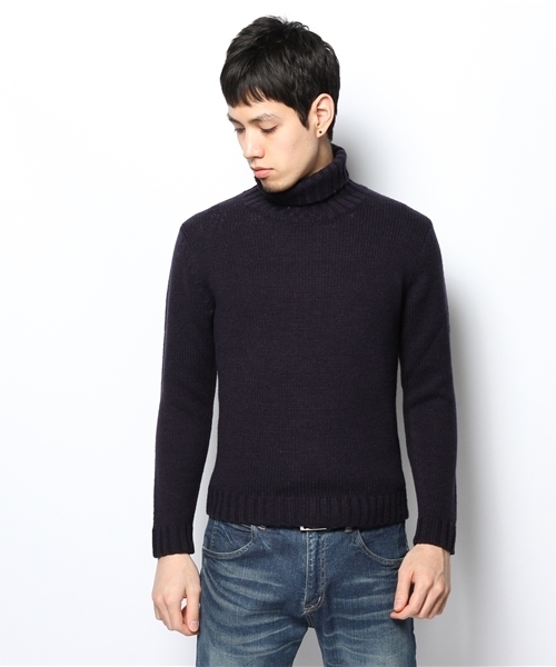 NANO universe（ナノユニバース）の「ハイバルキータートルニット（ニット/セーター・メンズ・ネイビー/ライトグレー/グリーン・44/46/48）」の4枚目の写真