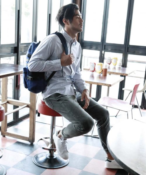 BAYFLOW（ベイフロー）の「TCコーデュロイリブパンツ（その他パンツ・メンズ・オフホワイト/チャコールグレー/ベージュ/ライトブルー・SMALL/MEDIUM/LARGE）」の5枚目の写真