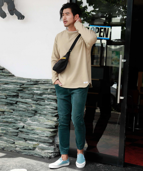 BAYFLOW（ベイフロー）の「TCコーデュロイリブパンツ（その他パンツ・メンズ・オフホワイト/チャコールグレー/ベージュ/ライトブルー・SMALL/MEDIUM/LARGE）」の7枚目の写真