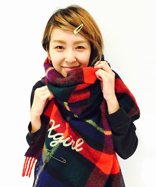 X-girl（エックスガール）の「X-girl×TWEEDMILL（ストール/ショール・レディース・マルチ/ネイビー・ONE SIZE）」の2枚目の写真