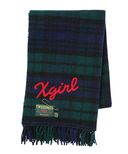 X-girl（エックスガール）の「X-girl×TWEEDMILL（ストール/ショール・レディース・マルチ/ネイビー・ONE SIZE）」の3枚目の写真