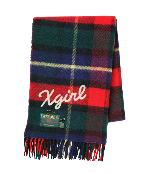 X-girl（エックスガール）の「X-girl×TWEEDMILL（ストール/ショール・レディース・マルチ/ネイビー・ONE SIZE）」の6枚目の写真