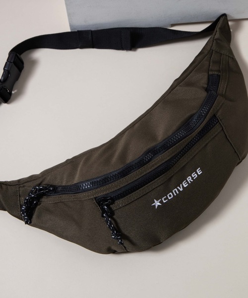 CONVERSE（コンバース）の「∴WEGO/CONVERSE 別注ロゴウエストバッグ（ショルダーバッグ・メンズ・ワイン/カーキ/ベージュ/ブルー系その他/ブラック/ライトピンク/ライトパープル・FREE）」の4枚目の写真