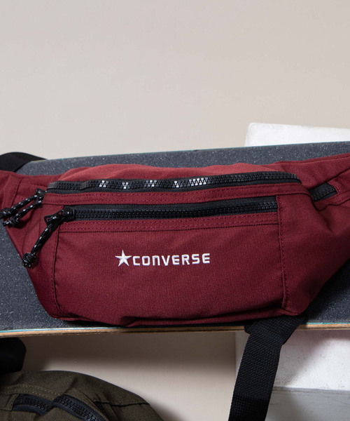 CONVERSE（コンバース）の「∴WEGO/CONVERSE 別注ロゴウエストバッグ（ショルダーバッグ・メンズ・ワイン/カーキ/ベージュ/ブルー系その他/ブラック/ライトピンク/ライトパープル・FREE）」の7枚目の写真