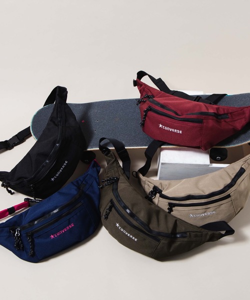 CONVERSE（コンバース）の「∴WEGO/CONVERSE 別注ロゴウエストバッグ（ショルダーバッグ・メンズ・ワイン/カーキ/ベージュ/ブルー系その他/ブラック/ライトピンク/ライトパープル・FREE）」の11枚目の写真