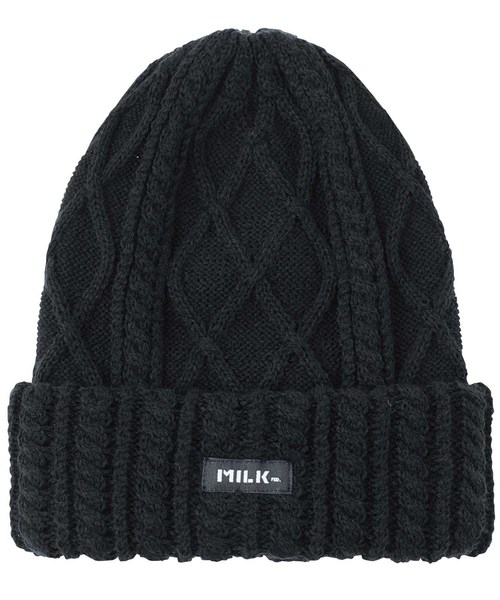 MILKFED.（ミルクフェド）の「MILKFED CABLE KNIT CAP（ニットキャップ/ビーニー・レディース・ホワイト/ブラック/ネイビー/ブラウン/レッド/グリーン・ONE SIZE）」の3枚目の写真