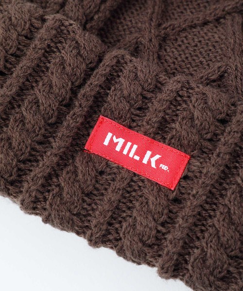 MILKFED.（ミルクフェド）の「MILKFED CABLE KNIT CAP（ニットキャップ/ビーニー・レディース・ホワイト/ブラック/ネイビー/ブラウン/レッド/グリーン・ONE SIZE）」の9枚目の写真
