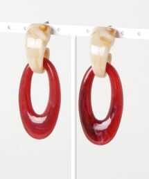 【Caramel late】ベージュ×オーバルピアス