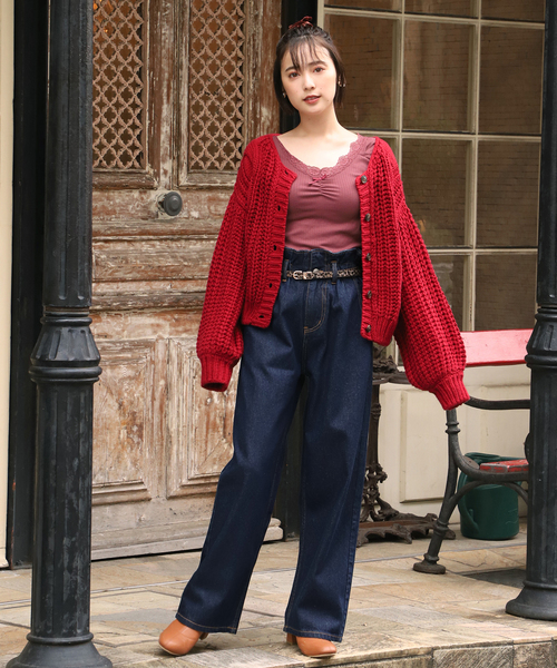 one after another NICE CLAUP（ワンアフターアナザーナイスクラップ）の「ケーブルニットカーディガン（カーディガン/ボレロ・レディース・ベージュ/アイボリー/ピンク系その他/ボルドー/ブラック・FREE）」の20枚目の写真