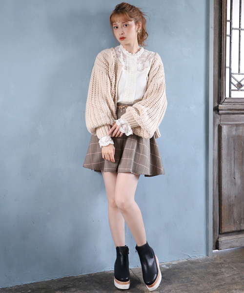 one after another NICE CLAUP（ワンアフターアナザーナイスクラップ）の「ケーブルニットカーディガン（カーディガン/ボレロ・レディース・ベージュ/アイボリー/ピンク系その他/ボルドー/ブラック・FREE）」の18枚目の写真