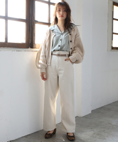 one after another NICE CLAUP（ワンアフターアナザーナイスクラップ）の「ケーブルニットカーディガン（カーディガン/ボレロ・レディース・ベージュ/アイボリー/ピンク系その他/ボルドー/ブラック・FREE）」の16枚目の写真