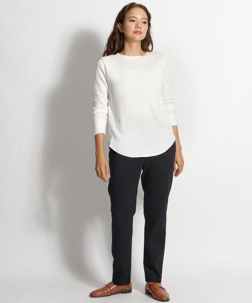 niko and...（ニコアンド）の「ベーシックワッフルプルオーバー（Tシャツ/カットソー・レディース・ベージュ/カーキ/オフホワイト/レッド・MEDIUM/LARGE）」の5枚目の写真