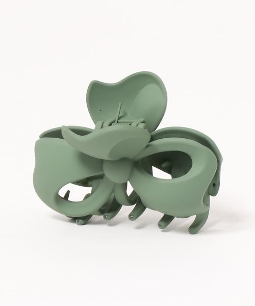 Fun & Daily（ファンアンドデイリー）の「F&D : マットカラーリボンヘアクリップ（バレッタ/ヘアクリップ・レディース・ブラック/ネイビー/グレー/ピンク/グリーン/ワインレッド・FREE）」の4枚目の写真