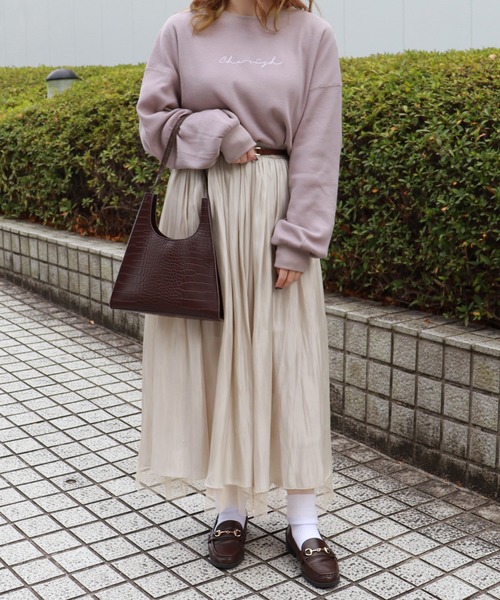 PairPair（ペアペア）の「チュール×シャイニー２WAYスカート（スカート・レディース・ベージュ/ライトグリーン/モカ・FREE）」の8枚目の写真