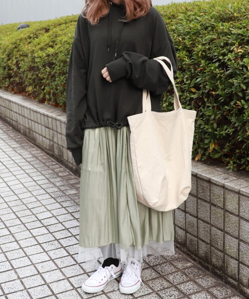 PairPair（ペアペア）の「チュール×シャイニー２WAYスカート（スカート・レディース・ベージュ/ライトグリーン/モカ・FREE）」の15枚目の写真