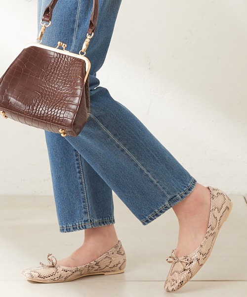 natural couture（ナチュラルクチュール）の「スクエアトゥバレエシューズ（バレエシューズ・レディース・アニマル/ピンクゴールド/ベージュ・SMALL/LARGE/MEDIUM）」の3枚目の写真