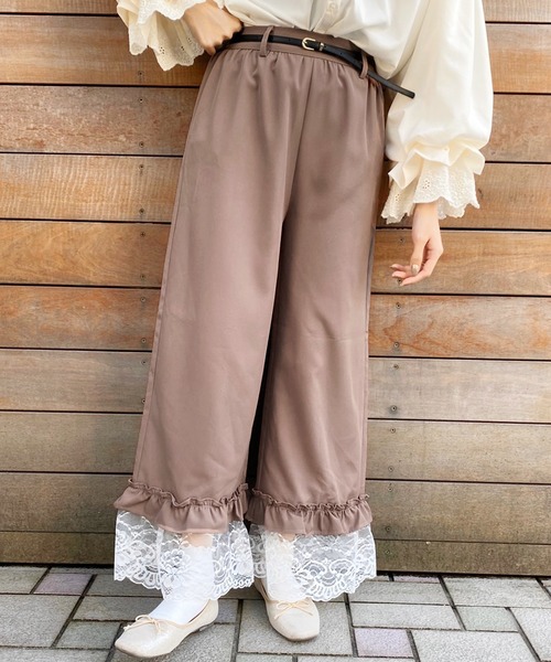 apres jour(アプレジュール)の「裾レースギャザーパンツ【ZOZOTOWN限定アイテム】(その他パンツ・レディース・ブラック/モカ/アイボリー・フリー)」の8枚目の写真