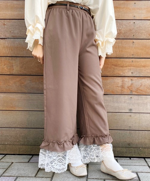 apres jour(アプレジュール)の「裾レースギャザーパンツ【ZOZOTOWN限定アイテム】(その他パンツ・レディース・ブラック/モカ/アイボリー・フリー)」の9枚目の写真