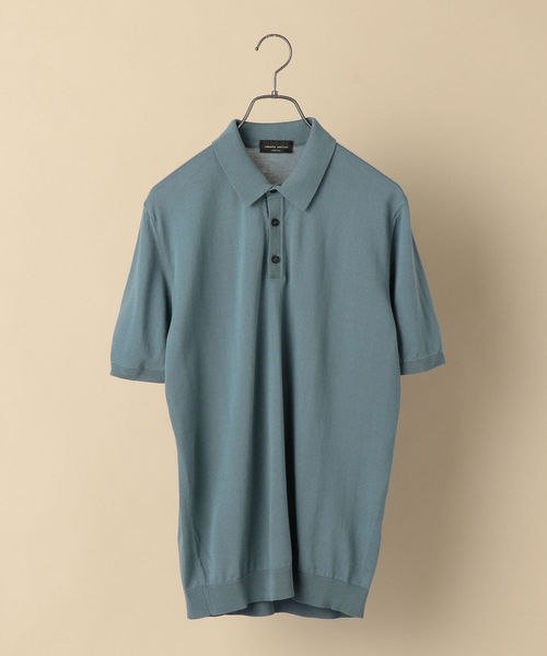 ROBERTO COLLINA（ロベルトコリーナ）の「ROBERTO COLLINA: コットン ニット ポロシャツ（ニット/セーター・メンズ・ライトブルー/ネイビー・48/50）」の2枚目の写真