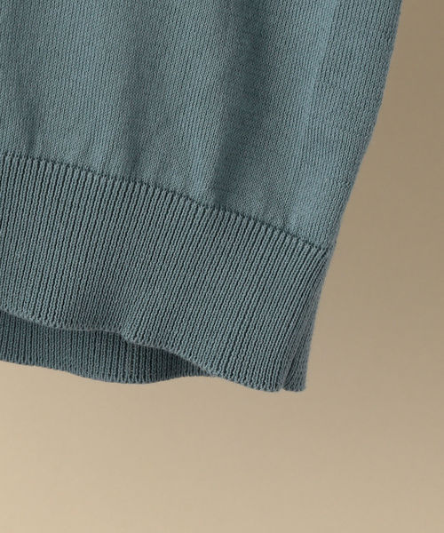 ROBERTO COLLINA（ロベルトコリーナ）の「ROBERTO COLLINA: コットン ニット ポロシャツ（ニット/セーター・メンズ・ライトブルー/ネイビー・48/50）」の7枚目の写真