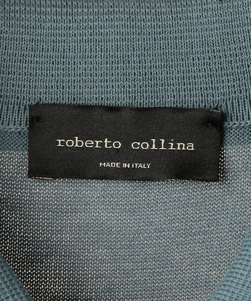 ROBERTO COLLINA（ロベルトコリーナ）の「ROBERTO COLLINA: コットン ニット ポロシャツ（ニット/セーター・メンズ・ライトブルー/ネイビー・48/50）」の6枚目の写真