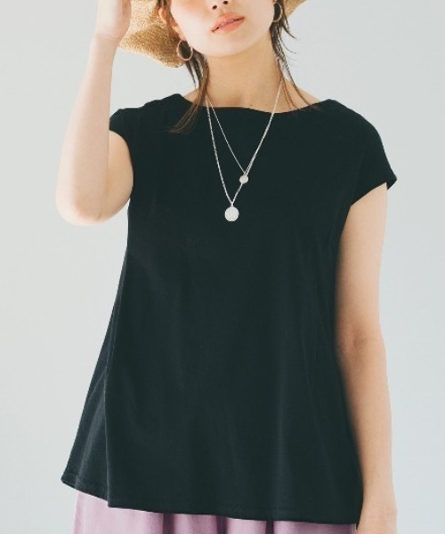 Live in comfort(リブインコンフォート)の「リブ イン コンフォート 抗菌防臭加工がうれしい シルケットコットンのシンプルTシャツ(Tシャツ/カットソー・レディース・ホワイト/ブラック/ベージュ/オレンジ系その他/グリーン系その他・SMALL/MEDIUM/LARGE/X-LARGE/XX-LARGE/XXX-LARGE)」の3枚目の写真