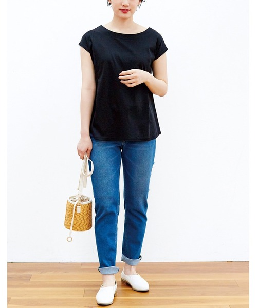 Live in comfort(リブインコンフォート)の「リブ イン コンフォート 抗菌防臭加工がうれしい シルケットコットンのシンプルTシャツ(Tシャツ/カットソー・レディース・ホワイト/ブラック/ベージュ/オレンジ系その他/グリーン系その他・SMALL/MEDIUM/LARGE/X-LARGE/XX-LARGE/XXX-LARGE)」の22枚目の写真