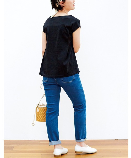 Live in comfort(リブインコンフォート)の「リブ イン コンフォート 抗菌防臭加工がうれしい シルケットコットンのシンプルTシャツ(Tシャツ/カットソー・レディース・ホワイト/ブラック/ベージュ/オレンジ系その他/グリーン系その他・SMALL/MEDIUM/LARGE/X-LARGE/XX-LARGE/XXX-LARGE)」の21枚目の写真