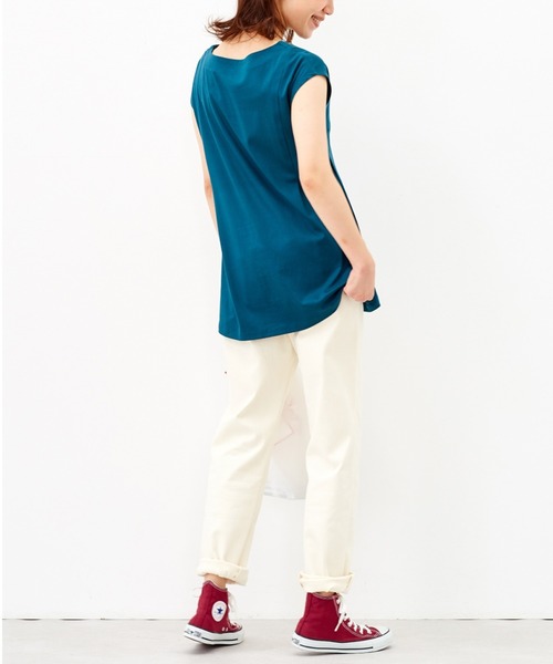 Live in comfort(リブインコンフォート)の「リブ イン コンフォート 抗菌防臭加工がうれしい シルケットコットンのシンプルTシャツ(Tシャツ/カットソー・レディース・ホワイト/ブラック/ベージュ/オレンジ系その他/グリーン系その他・SMALL/MEDIUM/LARGE/X-LARGE/XX-LARGE/XXX-LARGE)」の18枚目の写真