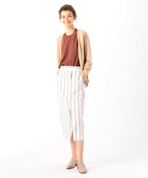 TOMORROWLAND （トゥモローランド）の「ハイゲージコットン Vネックカーディガン（カーディガン/ボレロ・レディース・グレー/ダークブラウン/ライトベージュ・S/L）」の13枚目の写真