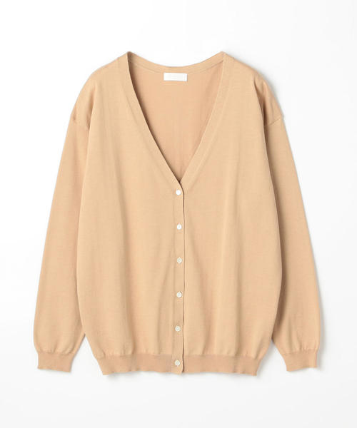 TOMORROWLAND （トゥモローランド）の「ハイゲージコットン Vネックカーディガン（カーディガン/ボレロ・レディース・グレー/ダークブラウン/ライトベージュ・S/L）」の6枚目の写真