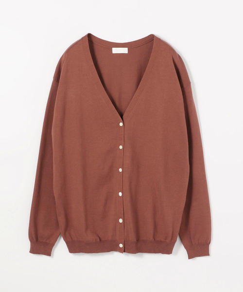 TOMORROWLAND （トゥモローランド）の「ハイゲージコットン Vネックカーディガン（カーディガン/ボレロ・レディース・グレー/ダークブラウン/ライトベージュ・S/L）」の4枚目の写真
