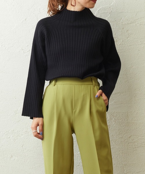 natural couture(ナチュラルクチュール)の「【WEB限定】もちもちラグランフレアスリーブニット(ニット/セーター・レディース・アイボリー/モカ/レンガ/ブラック/ラベンダー・FREE)」の3枚目の写真