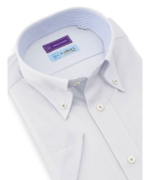 ボタンダウン シャツ ブラウス Perfect トップス 半袖アイシャツ Suit Factory パーフェクトスーツファクトリー のファッション 完全ノーアイロン アイスキープ シャツ ブラウス Suit