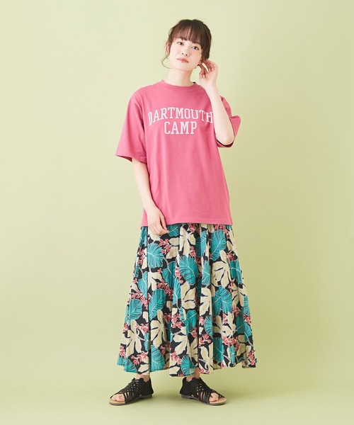 CUBE SUGAR（キューブシュガー）の「キャンブリック総柄プリントマチ切替ギャザースカート（スカート・レディース・ベージュ系その他/ブラック系その他/パープル系その他・M）」の8枚目の写真