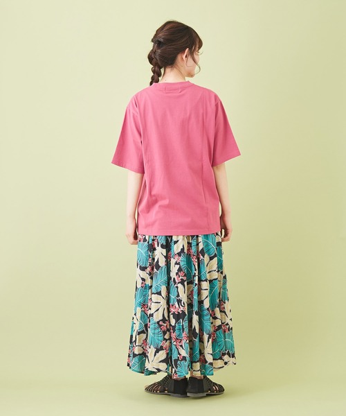 CUBE SUGAR（キューブシュガー）の「キャンブリック総柄プリントマチ切替ギャザースカート（スカート・レディース・ベージュ系その他/ブラック系その他/パープル系その他・M）」の10枚目の写真