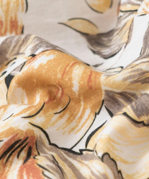 CUBE SUGAR（キューブシュガー）の「キャンブリック総柄プリントマチ切替ギャザースカート（スカート・レディース・ベージュ系その他/ブラック系その他/パープル系その他・M）」の20枚目の写真