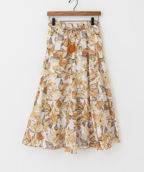 CUBE SUGAR（キューブシュガー）の「キャンブリック総柄プリントマチ切替ギャザースカート（スカート・レディース・ベージュ系その他/ブラック系その他/パープル系その他・M）」の22枚目の写真