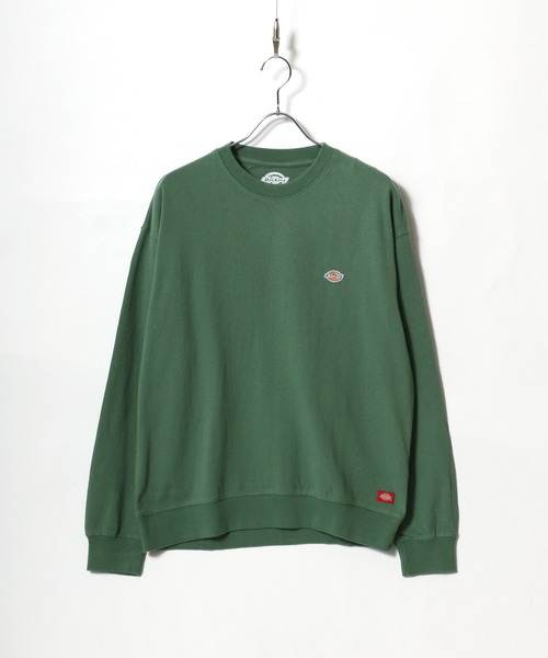 Dickies(ディッキーズ)の「Dickies/ディッキーズ ミニワッペン ワンポイント刺繍 スウェットロンT トレーナー(スウェット・レディース・ホワイト/ブラック/ピンク/グリーン/ネイビー/サックスブルー/ダークグリーン/ベージュ/グリーン系その他/ネイビー系1/ライトピンク/グレイッシュベージュ/キャメル・LL/M/L)」の8枚目の写真